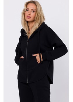 Bluza z kapturem zasuwana na zamek czarna M761, Kolor czarny, Rozmiar L/XL, MOE ze sklepu Primodo w kategorii Bluzy damskie - zdjęcie 184082973