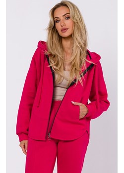 Bluza z kapturem zasuwana na zamek malinowa M761, Kolor malinowy, Rozmiar L/XL, MOE ze sklepu Primodo w kategorii Bluzy damskie - zdjęcie 184082982