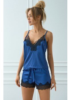 Mellara LC 90559 satynowa piżama krótkie spodenki i koszulka, Kolor granatowo-czarny, Rozmiar S/M, LivCo Corsetti Fashion ze sklepu Primodo w kategorii Piżamy damskie - zdjęcie 184089923