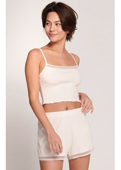 Sloggi GO Ribbed Crop kremowy top 10215245, Kolor kremowy, Rozmiar L, Sloggi ze sklepu Primodo w kategorii Podkoszulki i halki - zdjęcie 184090564