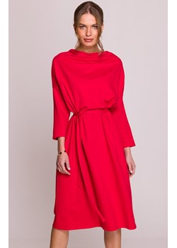 Sukienka oversize z modalu czerwona S403, Kolor czerwony, Rozmiar 2XL/3XL, Stylove ze sklepu Primodo w kategorii Sukienki - zdjęcie 184092094