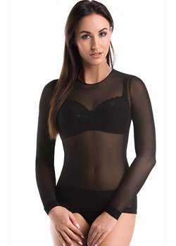 Bluzka damska longsleeve z siateczki przezroczysta czarna179308, Kolor czarny, Rozmiar XS, Teyli ze sklepu Primodo w kategorii Bluzki damskie - zdjęcie 184092733