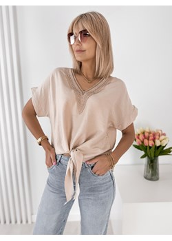 bluzka reina beżowa one size ze sklepu UBRA w kategorii Bluzki damskie - zdjęcie 184097293