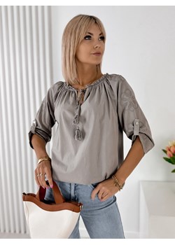 bluzka saquena ciemnobeżowa one size ze sklepu UBRA w kategorii Bluzki damskie - zdjęcie 184097343