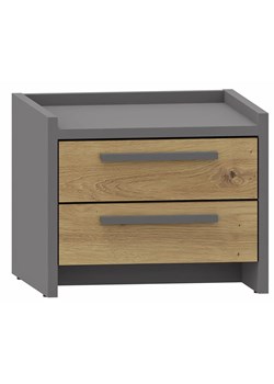 Szafka nocna z szufladami dąb artisan + antracyt K9-G15 ze sklepu Edinos.pl w kategorii Stoliki i szafki nocne - zdjęcie 184097864