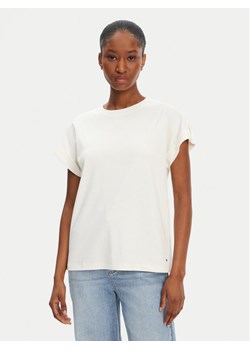 Tommy Hilfiger T-Shirt Gold Button WW0WW45628 Biały Regular Fit ze sklepu MODIVO w kategorii Bluzki damskie - zdjęcie 184098274
