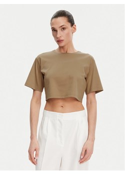 Max Mara T-Shirt 2516941098650 Brązowy Regular Fit ze sklepu MODIVO w kategorii Bluzki damskie - zdjęcie 184098311
