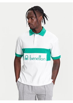 United Colors Of Benetton Polo 3MCYU301U Biały Regular Fit ze sklepu MODIVO w kategorii T-shirty męskie - zdjęcie 184098350
