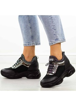 Czarne sneakersy damskie Navy Dot 56002 ze sklepu suzana.pl w kategorii Buty sportowe damskie - zdjęcie 184099843
