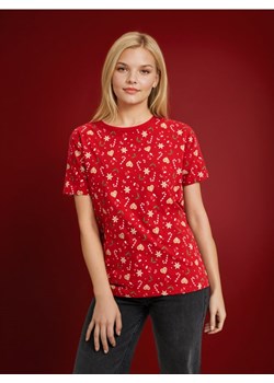 Sinsay - Koszulka - czerwony - id: YY539-33X - marki Sinsay - 184100610 Sinsay - Koszulka - czerwony ze sklepu Sinsay w kategorii Bluzki damskie - zdjęcie 184100610