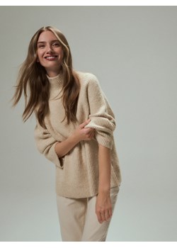 Reserved - Sweter z ozdobnym golfem - beżowy ze sklepu Reserved w kategorii Swetry damskie - zdjęcie 184101321