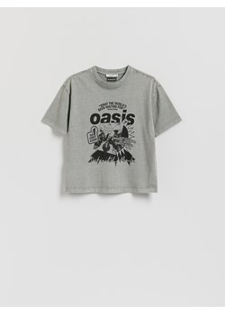 Reserved - T-shirt Oasis - ciemnoszary ze sklepu Reserved w kategorii Bluzki damskie - zdjęcie 184101442