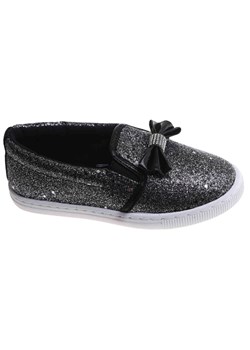 Tenisówki dziewczęce Wsuwane czarne trampki /A7-2 17853 T111/ ze sklepu Pantofelek24.pl w kategorii Trampki dziecięce - zdjęcie 184102580