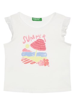 United Colors Of Benetton T-Shirt 3I1XG10JK Biały Regular Fit ze sklepu MODIVO w kategorii Bluzki dziewczęce - zdjęcie 184103274