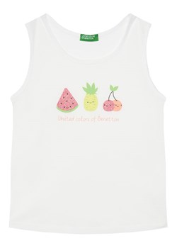 United Colors Of Benetton Top 3I1XGH012 Biały Regular Fit ze sklepu MODIVO w kategorii Bluzki dziewczęce - zdjęcie 184103351