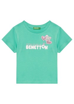 United Colors Of Benetton T-Shirt 3I1XG10JB Zielony Regular Fit ze sklepu MODIVO w kategorii Bluzki dziewczęce - zdjęcie 184103440