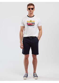 Koszulka męska z kolorowym nadrukiem biała Ralier 100 ze sklepu Big Star w kategorii T-shirty męskie - zdjęcie 184106492