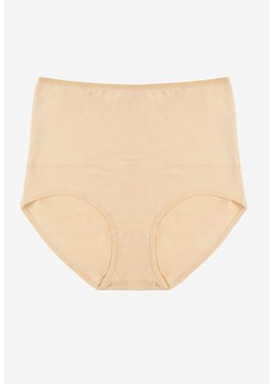 Beżowe Modelujące Majtki z Bawełny High Waist Nilionea ze sklepu renee.pl w kategorii Majtki damskie - zdjęcie 184107092