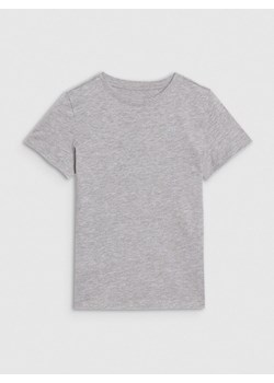 Dziewczęcy t-shirt basic 4F 4FJWSS25TTSHF2177 - szary ze sklepu Sportstylestory.com w kategorii T-shirty chłopięce - zdjęcie 184107373