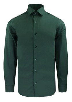Garniturowa (Elegancka) Koszula Męska - Quickside - Krój Prosty - Zieleń Butelkowa KSDWQUICK000089zielRG ze sklepu JegoSzafa.pl w kategorii Koszule męskie - zdjęcie 184109174