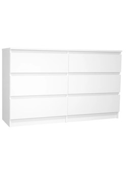 Biała Komoda Z 6 Szufladami 100 Cm G8-R55 ze sklepu Edinos.pl w kategorii Komody - zdjęcie 184109241