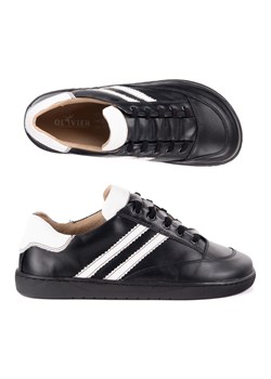 Sneakersy barefoot damskie Olivier buty skórzane czarne z białym ze sklepu ButyModne.pl w kategorii Mokasyny męskie - zdjęcie 184109790