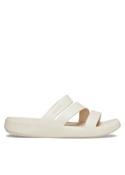 Klapki Crocs Getaway Strappy Sandal W 209587 Écru ze sklepu eobuwie.pl w kategorii Klapki damskie - zdjęcie 184110072