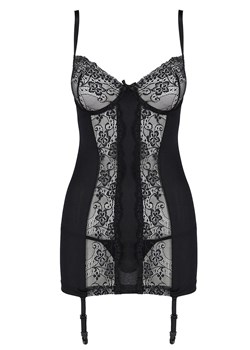 Czarny komplet bielizny koszulka z miseczkami i stringi Aya, Kolor czarny, Rozmiar 2XL/3XL, Avanua ze sklepu Intymna w kategorii Koszule nocne - zdjęcie 184113100