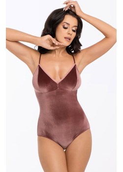 Welurowe body damskie w kolorze wrzosowym Paloma, Kolor wrzosowy, Rozmiar S, Babell ze sklepu Intymna w kategorii Body damskie - zdjęcie 184114301