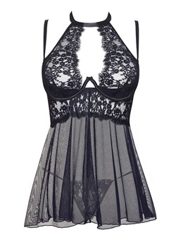 Czarna tiulowa koszulka babydoll i stringi Mariana chemise, Kolor czarny, Rozmiar S/M, Beauty Night ze sklepu Intymna w kategorii Koszule nocne - zdjęcie 184114642