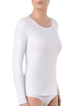 Gładka bluzka damska bawełniana longsleeve biały LF 2023, Kolor biały, Rozmiar XL, Conte ze sklepu Intymna w kategorii Podkoszulki i halki - zdjęcie 184116191