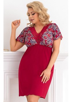 Koszula nocna damska bordowa plus size Rita, Kolor bordowy, Rozmiar 4XL, Donna ze sklepu Intymna w kategorii Koszule nocne - zdjęcie 184118863