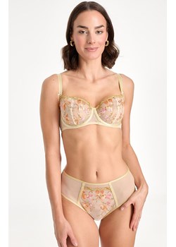 Figi damskie z kwiatowym haftem Karmela C125, Kolor złoty, Rozmiar 3XL, Ewa Bien ze sklepu Intymna w kategorii Majtki damskie - zdjęcie 184122071