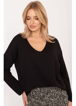 Czarny sweter oversize DHJ-BZ-19238.26, Kolor czarny, Rozmiar uniwersalny, ITALY MODA ze sklepu Intymna w kategorii Swetry damskie - zdjęcie 184123093