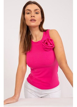 Top z ozdobnym kwiatkiem fuksja DHJ-TP-17733.22X, Kolor fuksja, Rozmiar uniwersalny, ITALY MODA ze sklepu Intymna w kategorii Bluzki damskie - zdjęcie 184123150