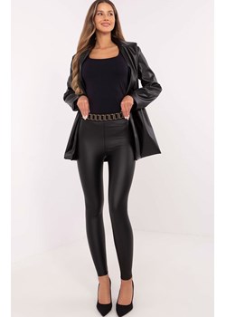 Ocieplane legginsy z ozdobnym pasem NM-LG-TR1852.70, Kolor czarny, Rozmiar L, Trendy.ING ze sklepu Intymna w kategorii Spodnie damskie - zdjęcie 184123260