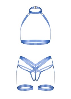 Freedom 2-częściowy komplet harness Shaderi by Obsessive, Kolor błękitny, Rozmiar XS/S, Freedom ze sklepu Intymna w kategorii Komplety bielizny damskiej - zdjęcie 184123852
