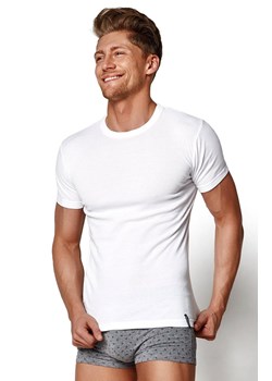 Biały t-shirt męski 1495-J1, Kolor biały, Rozmiar S, Henderson ze sklepu Intymna w kategorii Podkoszulki męskie - zdjęcie 184126632