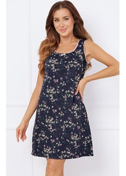 Koszula nocna damska na szerokie ramiączko Almi, Kolor granatowy-wzór, Rozmiar S, Italian Fashion ze sklepu Intymna w kategorii Koszule nocne - zdjęcie 184127530