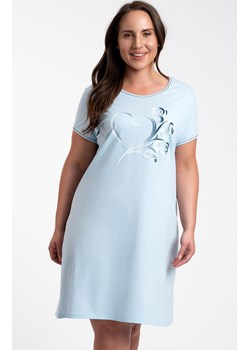Koszula nocna damska niebieska z krótkim rękawem Arietta, Kolor niebieski, Rozmiar S, Italian Fashion ze sklepu Intymna w kategorii Koszule nocne - zdjęcie 184127634