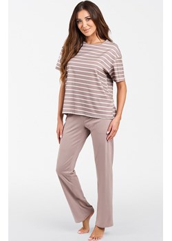 Bawełniana piżama damska cappuccino w paski Betty, Kolor cappuccino, Rozmiar S, Italian Fashion ze sklepu Intymna w kategorii Piżamy damskie - zdjęcie 184127753