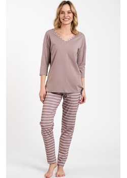 Piżama damska w paski cappuccino w rękawem 3/4 Betty, Kolor cappuccino, Rozmiar S, Italian Fashion ze sklepu Intymna w kategorii Piżamy damskie - zdjęcie 184127771
