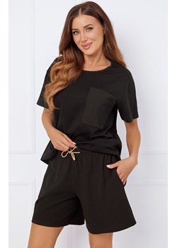 Czarny komplet damski z krótkim rękawem i spodenkami Bono, Kolor czarny, Rozmiar S, Italian Fashion ze sklepu Intymna w kategorii Komplety i garnitury damskie - zdjęcie 184127830