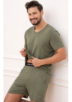 Piżama męska khaki na krótki rękaw i z krótkimi spodniami Dallas, Kolor khaki, Rozmiar S, Italian Fashion ze sklepu Intymna w kategorii Piżamy męskie - zdjęcie 184128032
