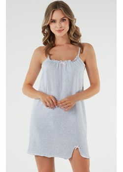 Koszula nocna damska na wąskie ramiączko jasnoszara Fifi, Kolor jasny szary, Rozmiar L, Italian Fashion ze sklepu Intymna w kategorii Koszule nocne - zdjęcie 184128230