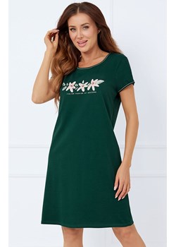 Koszula nocna damska na krótki rękaw Florisa, Kolor ciemnozielony, Rozmiar S, Italian Fashion ze sklepu Intymna w kategorii Koszule nocne - zdjęcie 184128261