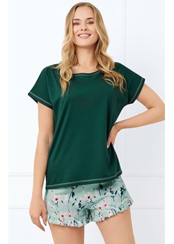 Piżama damska z krótkim rękawem i krótkimi spodenkami Florisa, Kolor ciemnozielony-wzór, Rozmiar S, Italian Fashion ze sklepu Intymna w kategorii Piżamy damskie - zdjęcie 184128263