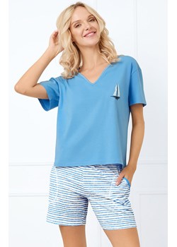Piżama damska z krótkim rękawem i spodenkami niebieska Flota, Kolor niebieski, Rozmiar S, Italian Fashion - id: 199129 - marki Italian Fashion - 184128293 Piżama damska z krótkim rękawem i spodenkami niebieska Flota, Kolor niebieski, Rozmiar S, Italian Fashion ze sklepu Intymna w kategorii Piżamy damskie - zdjęcie 184128293