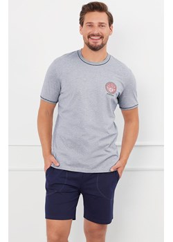 Piżama męska szaro granatowa na krótki rękaw i krótkie spodnie Greg, Kolor szaro-granatowy, Rozmiar S, Italian Fashion ze sklepu Intymna w kategorii Piżamy męskie - zdjęcie 184128492