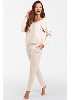 Komplet dresowy z długim rękawem i długimi spodniami beżowy Karina, Kolor beżowy, Rozmiar S, Italian Fashion ze sklepu Intymna w kategorii Dresy damskie - zdjęcie 184128721